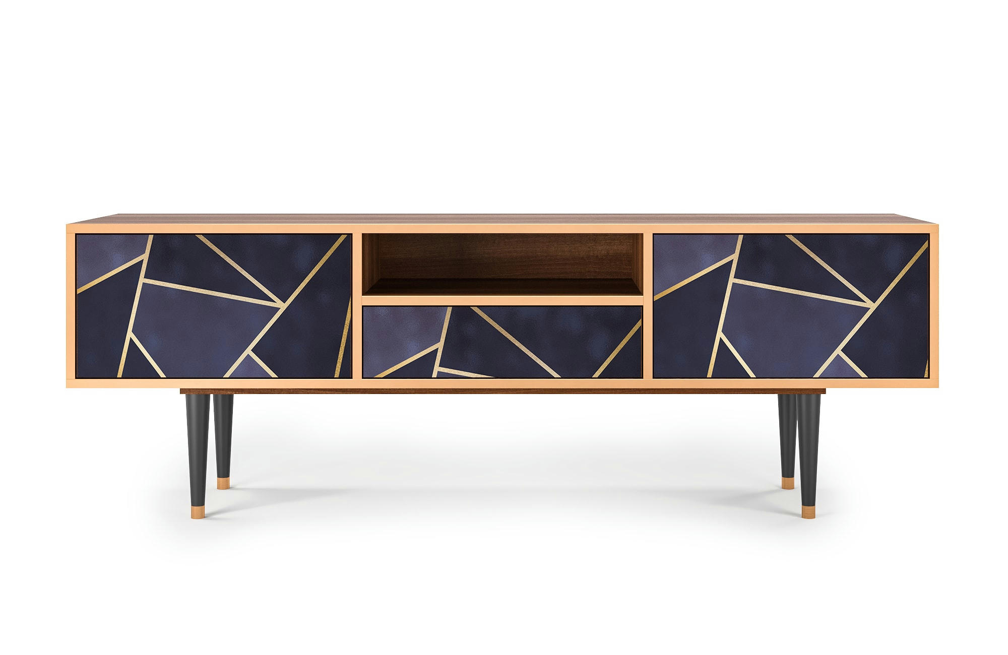 THE AMETHYST - Meuble TV  bleu 1 tiroir et 2 portes L 170 cm