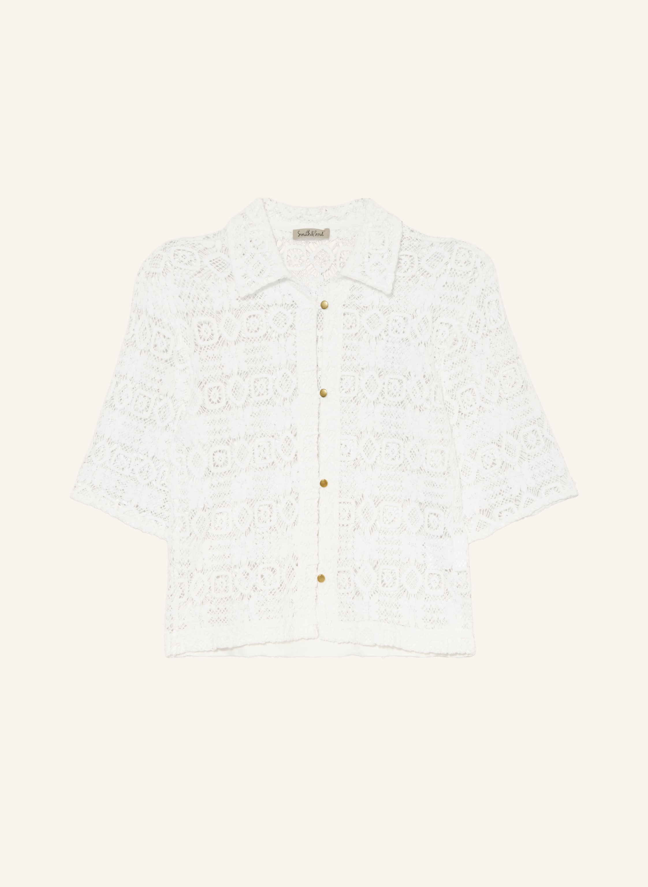 Smith & Soul Cropped-Hemdbluse aus Spitze