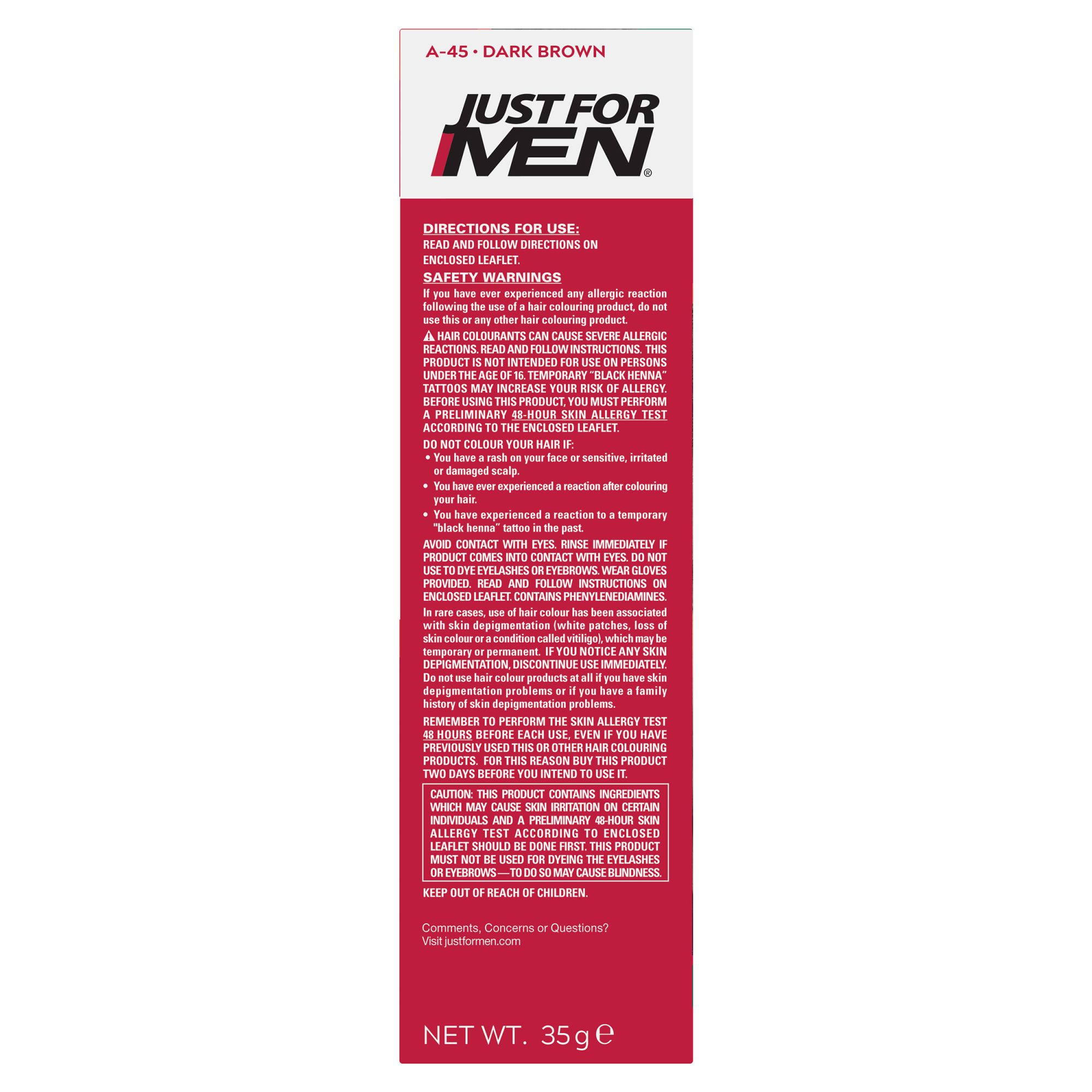 Just For Men Just for Men Autostop Hair Colour - A-45 Dark Brown 35g