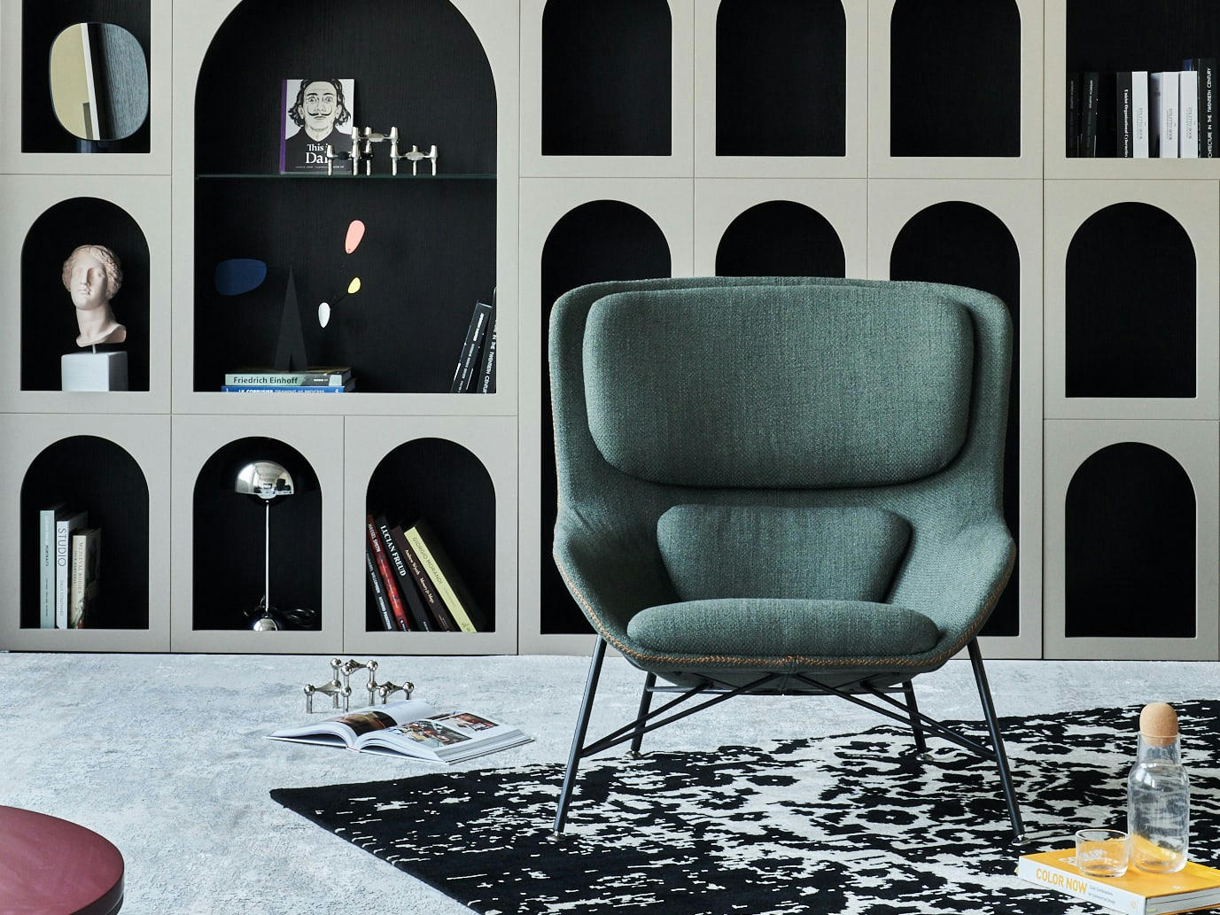 ROCKWELL - Fauteuil design en tissu vert