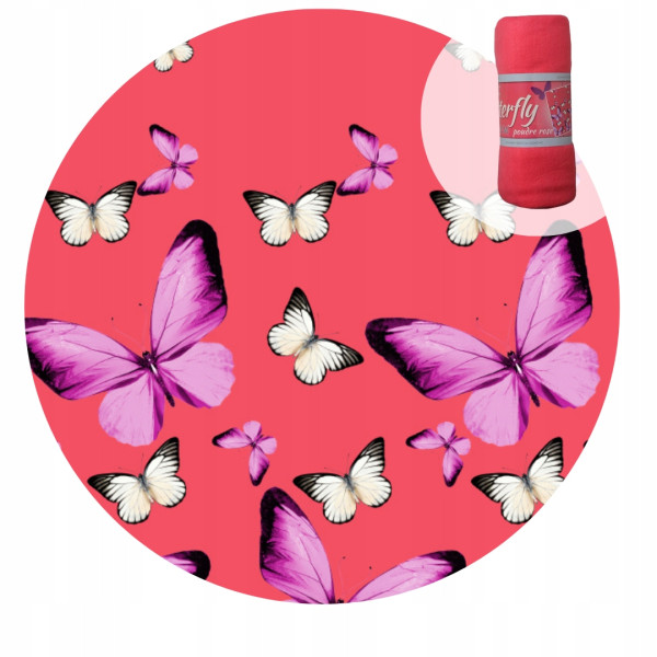 Koc Narzuta Na Łóżko Miękki 150x200 Cm Motyle Butterfly - Różowy