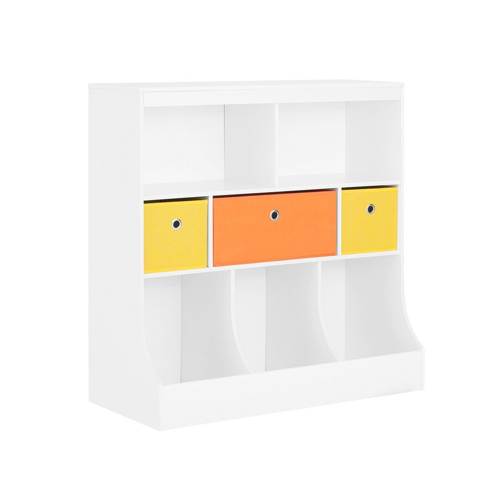 SoBuy Regał dziecięcy z 3 półkami Biały 92x40x93.5cm Funkcjonalny KMB26-W