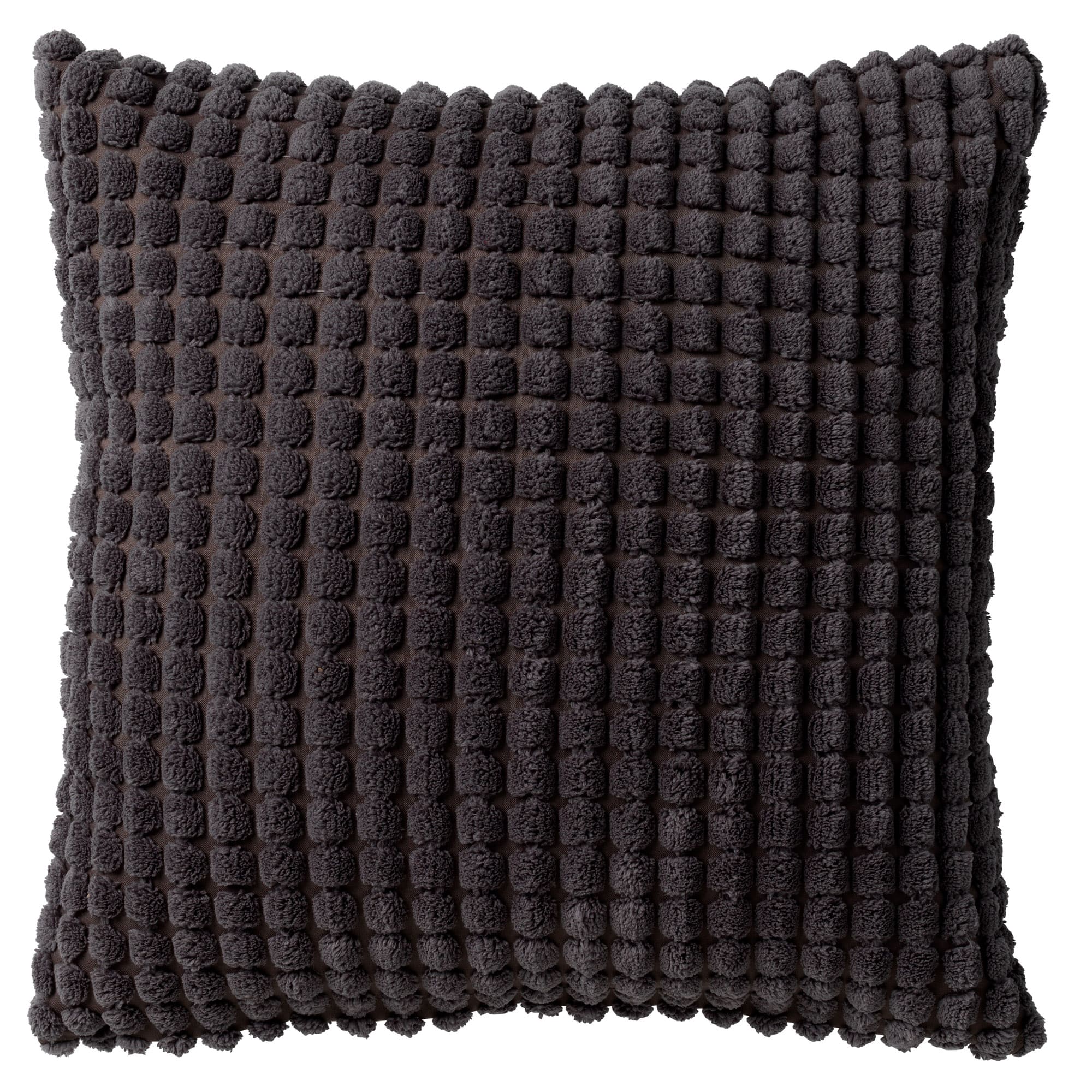 ROME - kussenhoes 45x45 cm - effen kleur - 3D-structuur - Charcoal Gray - antraciet
