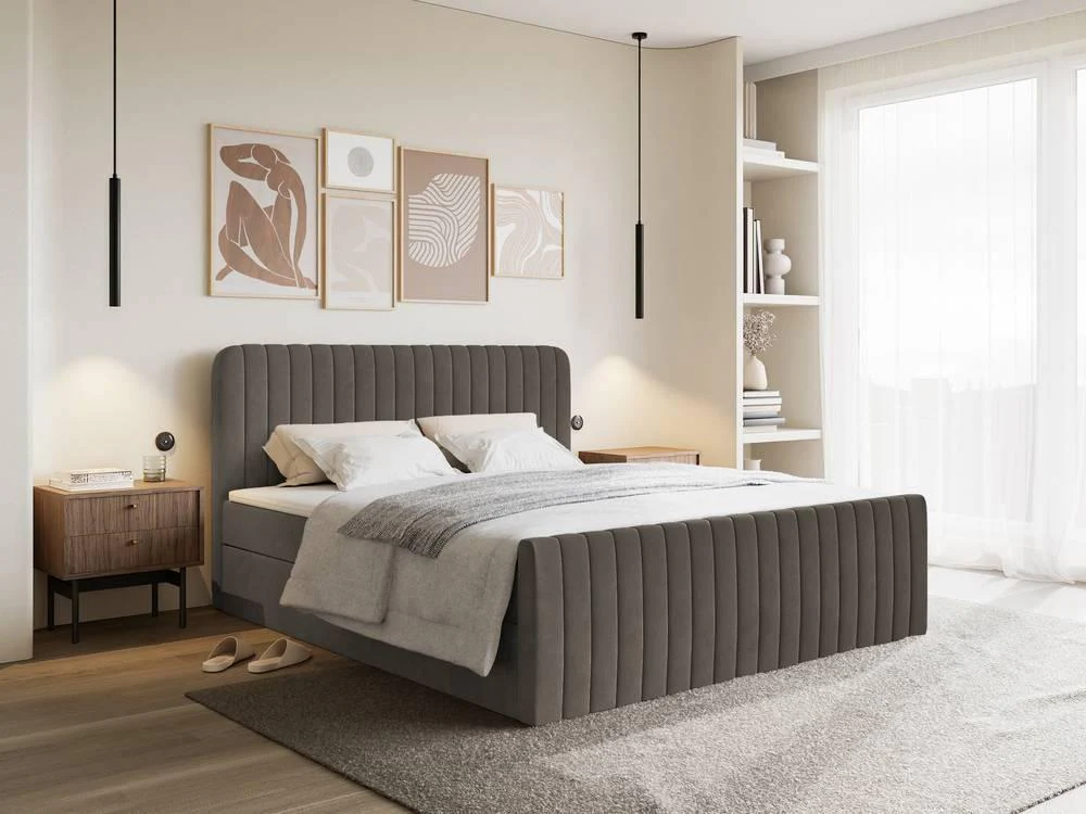 Boxspring Adrien velvet met opbergruimte 140x200
