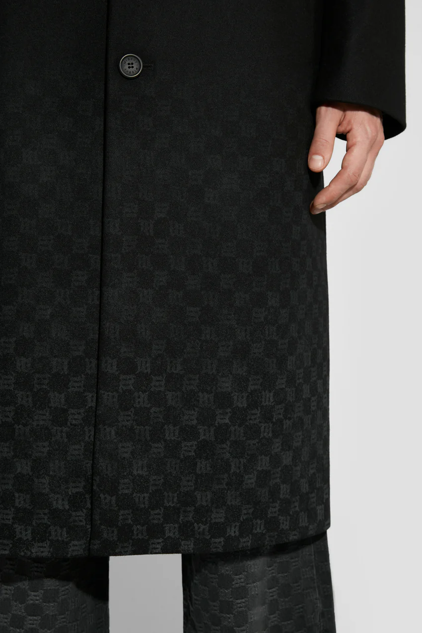 Monogram Single Breasted Wool Coat