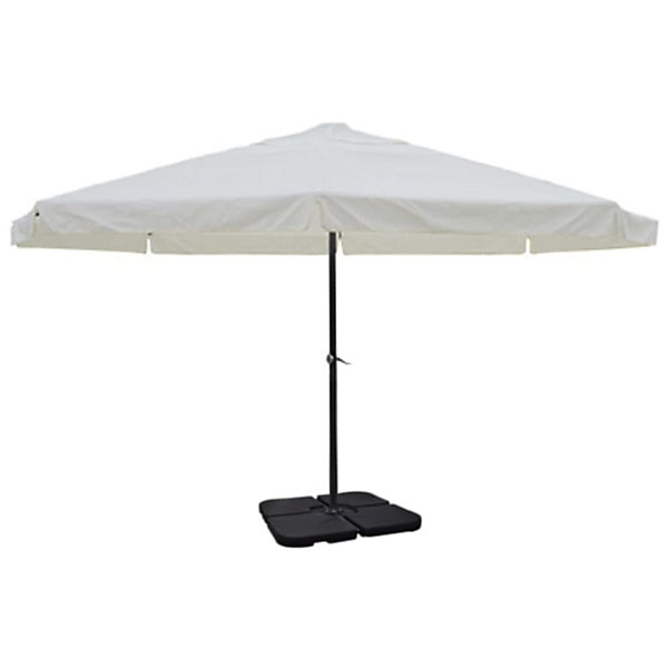 Parasol grand d'exterieur diamètre 5 m aluminium blanc Helloshop26
