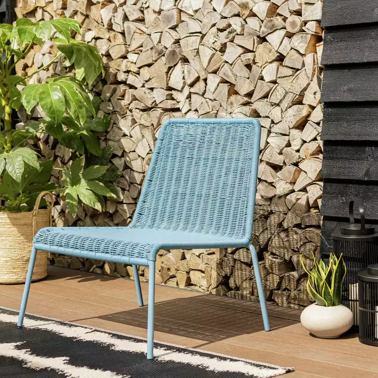 Habitat Sona Rattan Effect Garden Chair - Blue