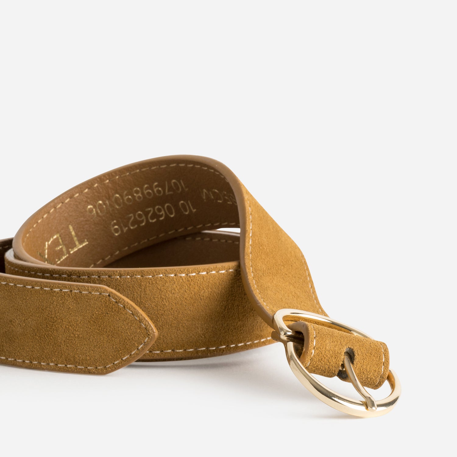 Ceinture TEXTO camel cuir velours