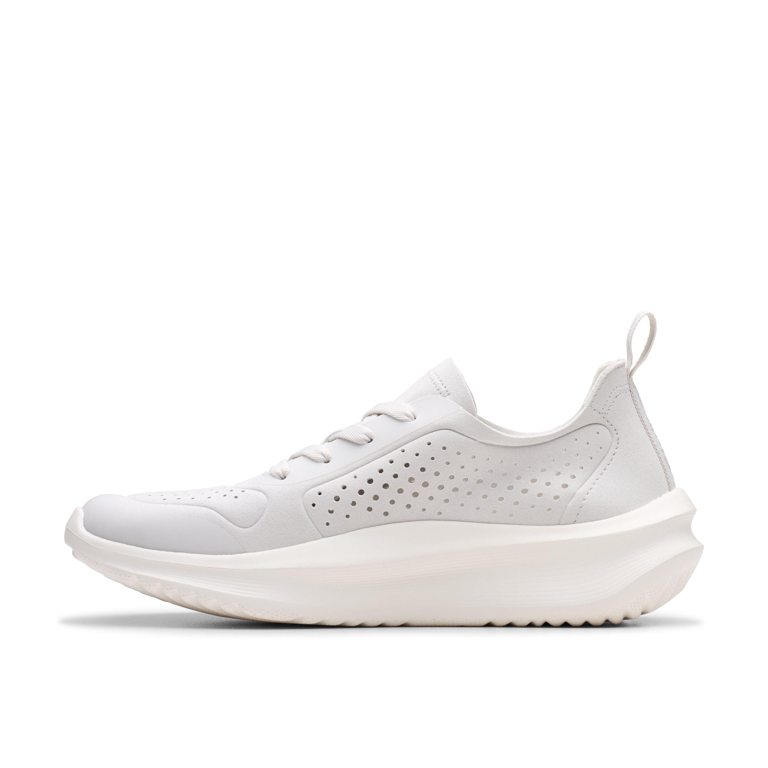 Clarks Solevana Tie Off White Trainers