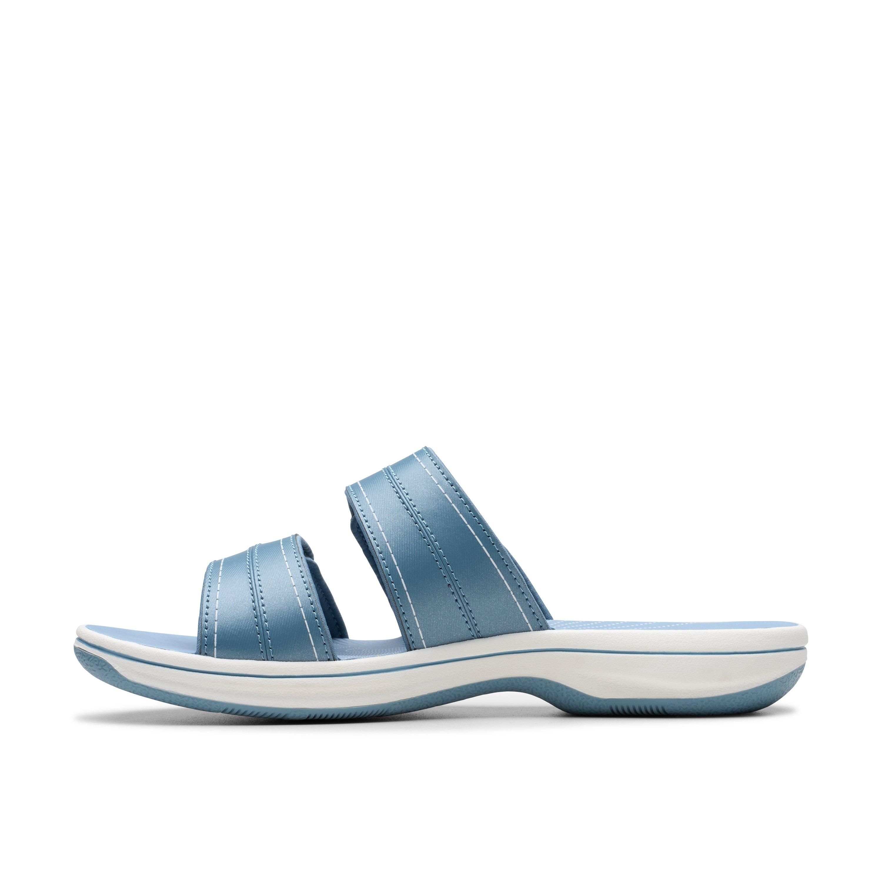 Clarks Brinkley Maye Denim Flat Sandals,Sliders