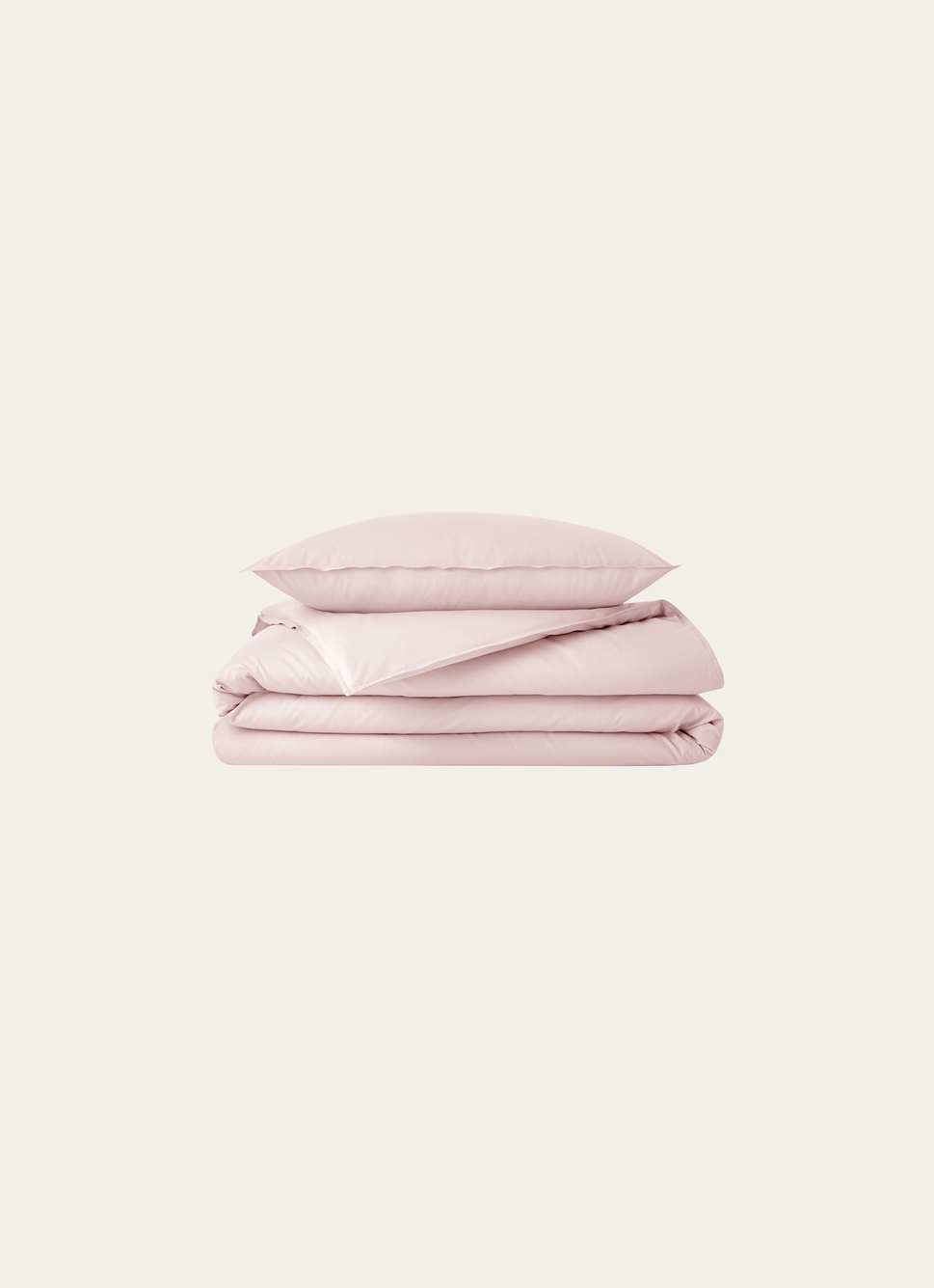 TAIE D'OREILLER UNIE EN COTON LAVÉ BIO ROSE CLAIR