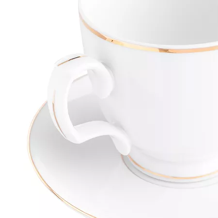Filiżanka do ze spodkiem 0,35 L / 17 cm (Cappucino) Altom Design -MariaPaula ZŁOTA LINIA L02