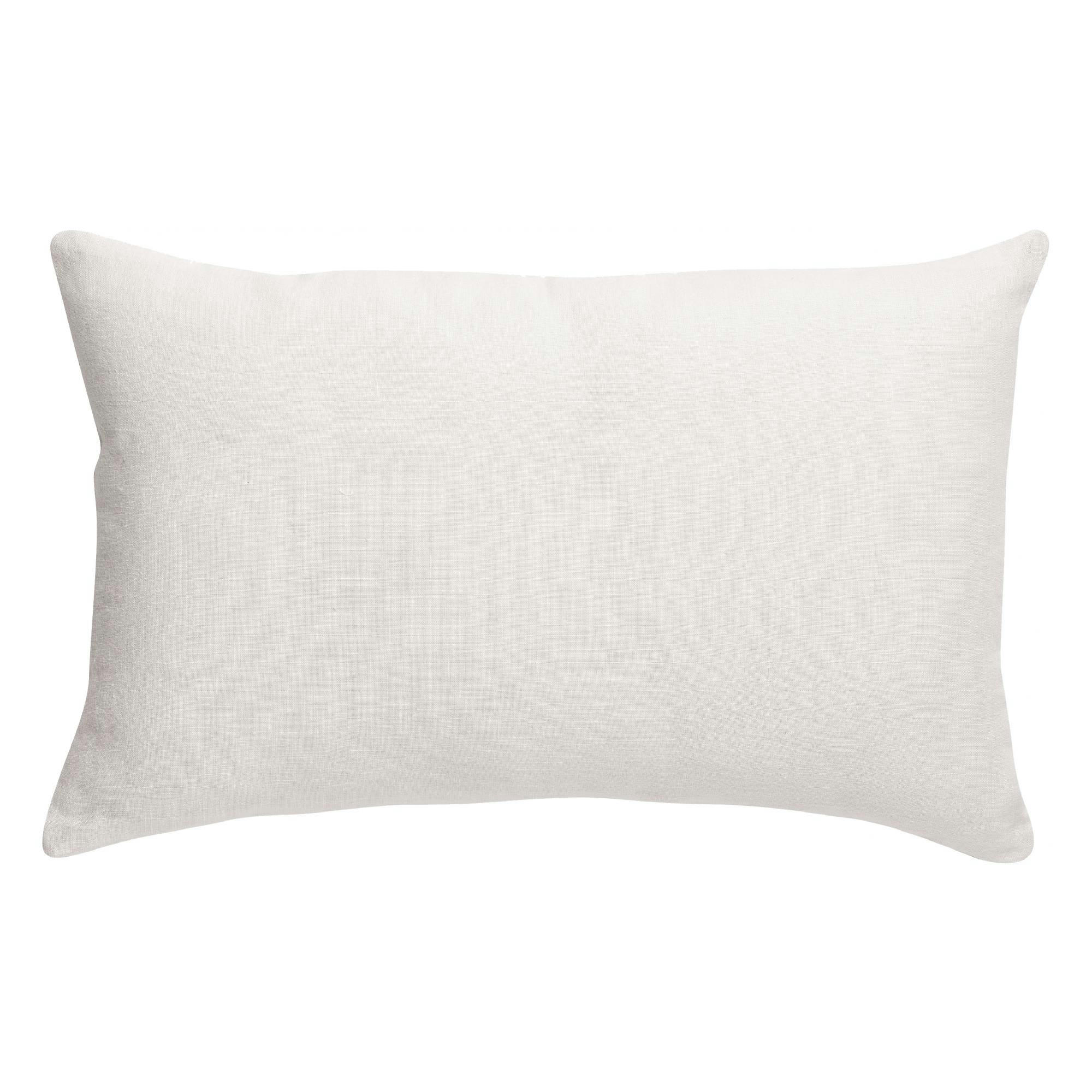 ZEFF - Coussin uni  en lin blanc 40 x 65