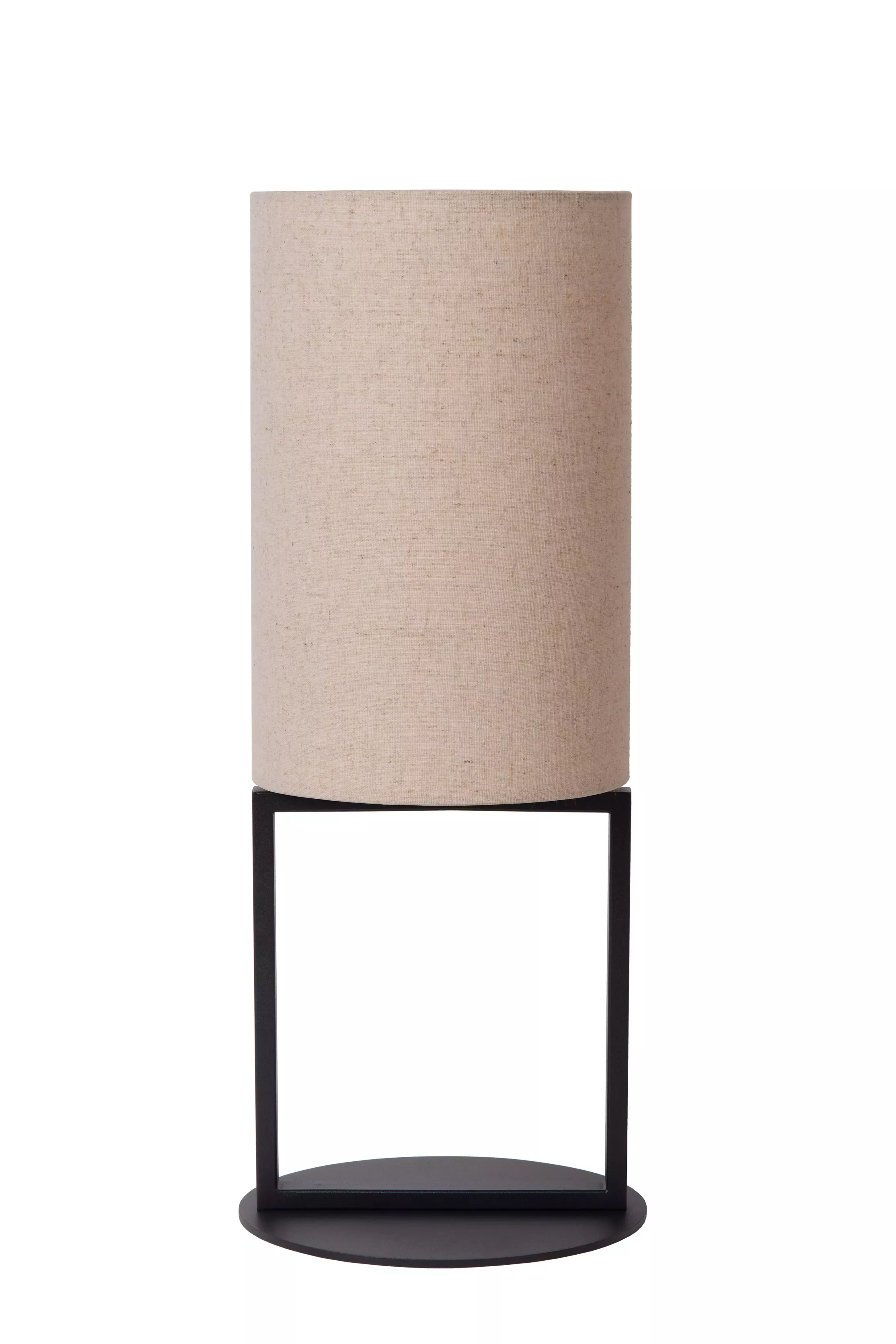 Lampa stołowa z abażurem beżowo-czarna Herman 1xE27x40W wys:50cm Lucide