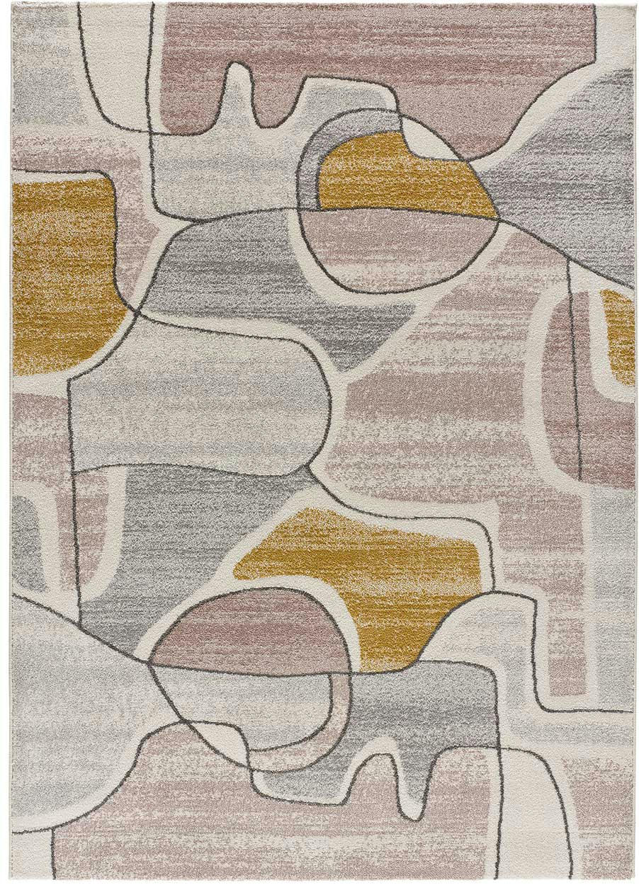ASHLEY - Tapis géométrique multicolore, 135X190 cm