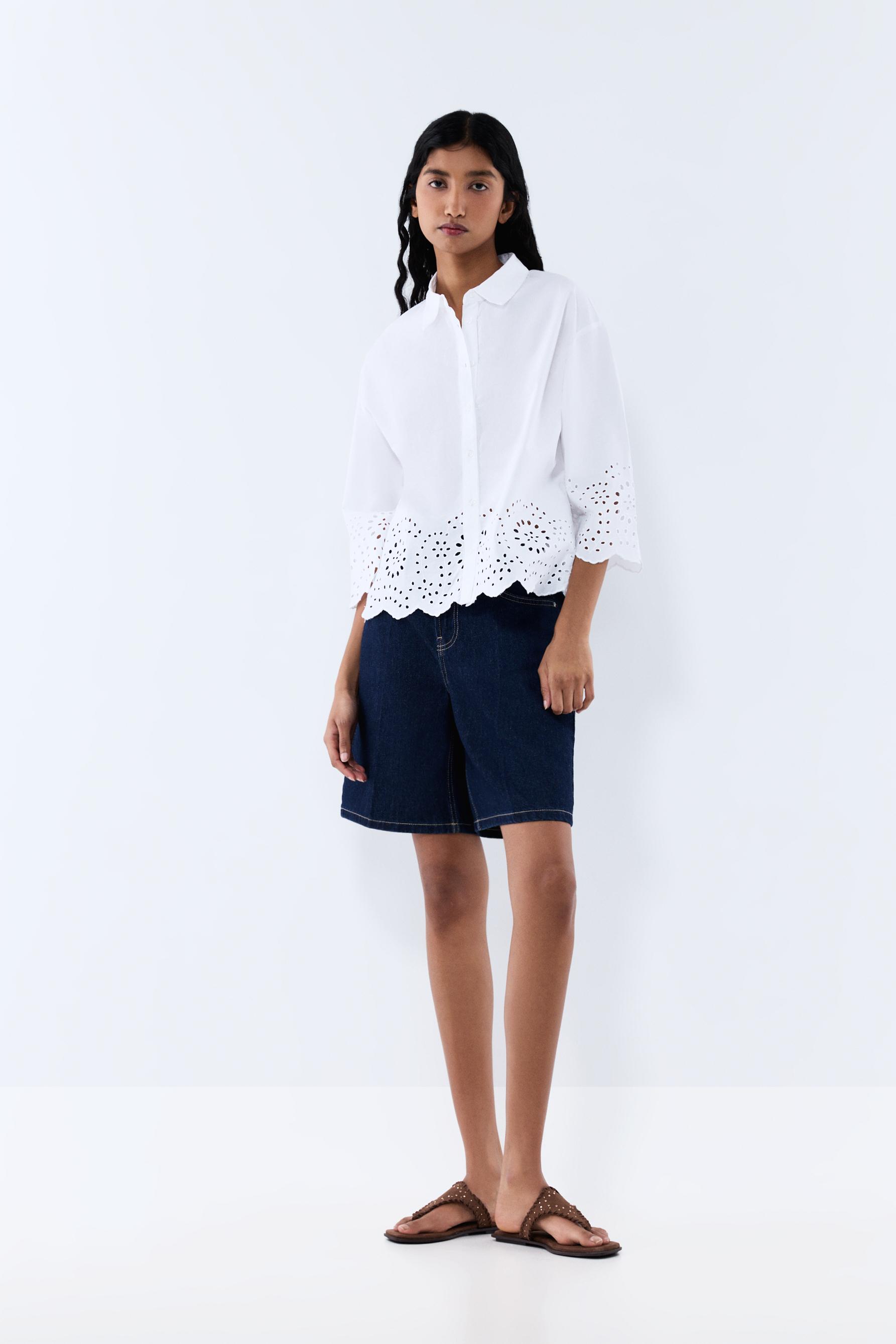 Camisa bordado suizo