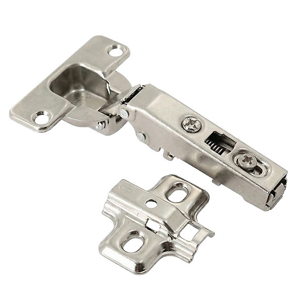 Charnière invisible clipsable acier nickelé pour porte à recouvrement Diall Ø35 mm 110°, lot de 2