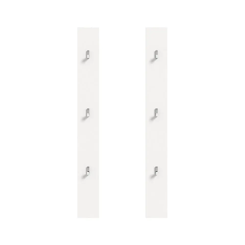 Hioshop ProjektX kapstok set van 2 met 6 haken wit hoogglans
