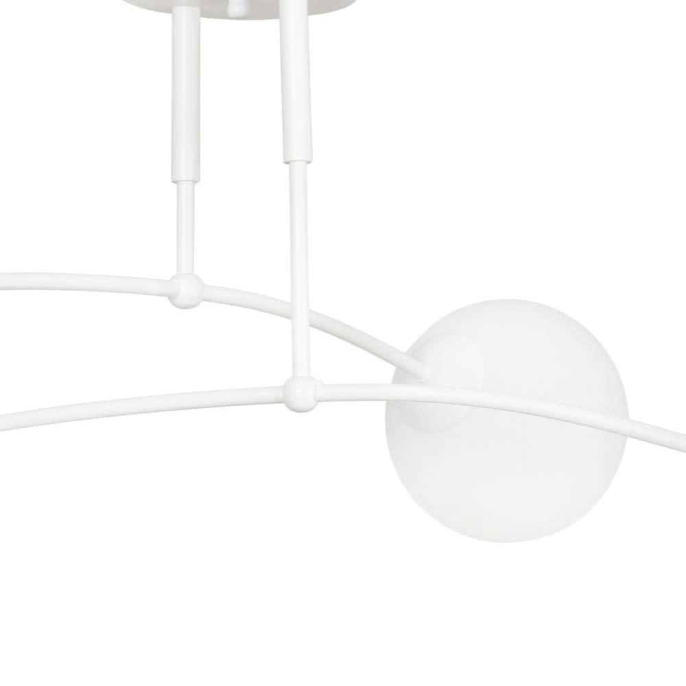 MOBIS - Plafonnier 4 lumières minimaliste blanc avec sphères en verre