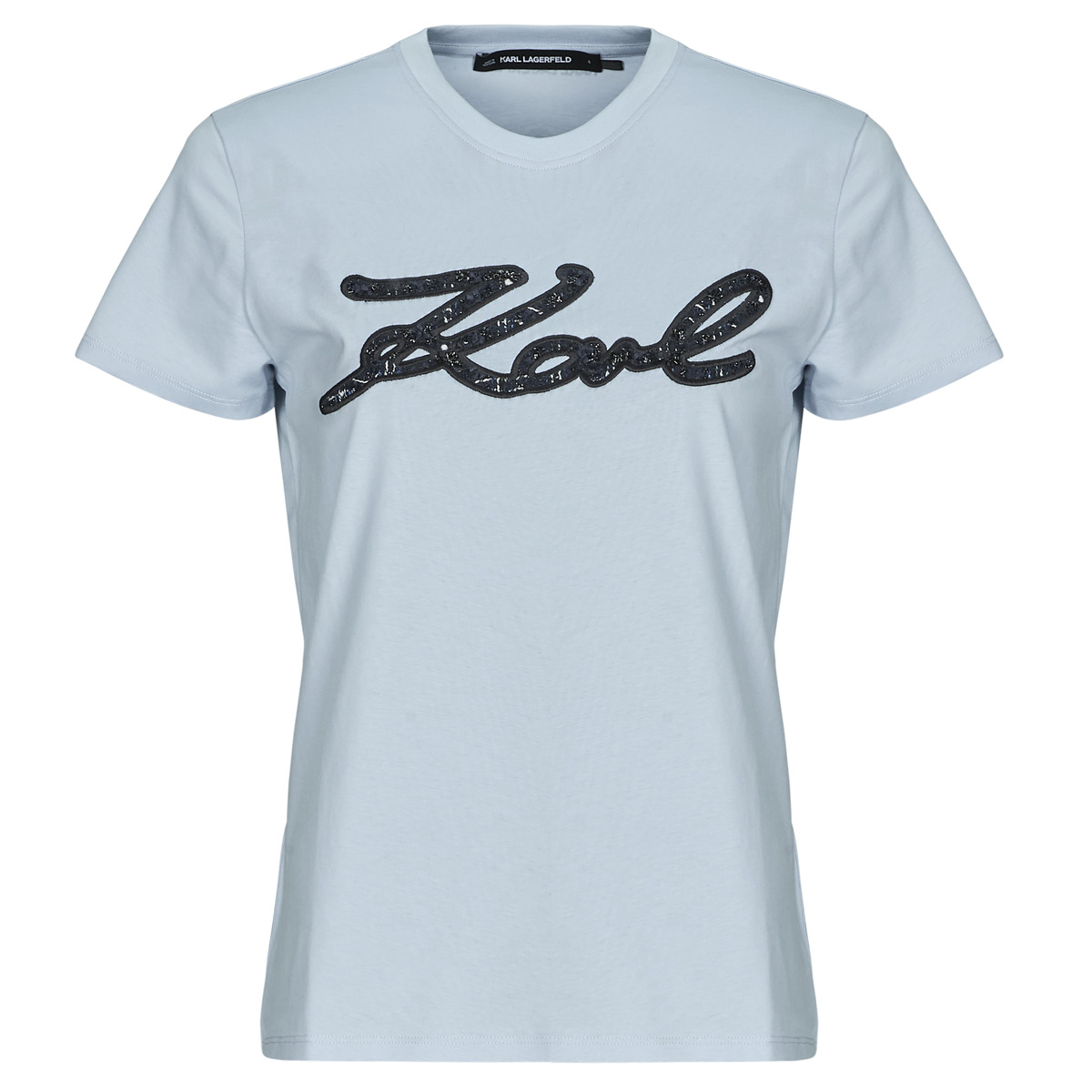 Karl Lagerfeld - BOUCLE KARL SIGNATURE T-SHIRT - Blue / Sky