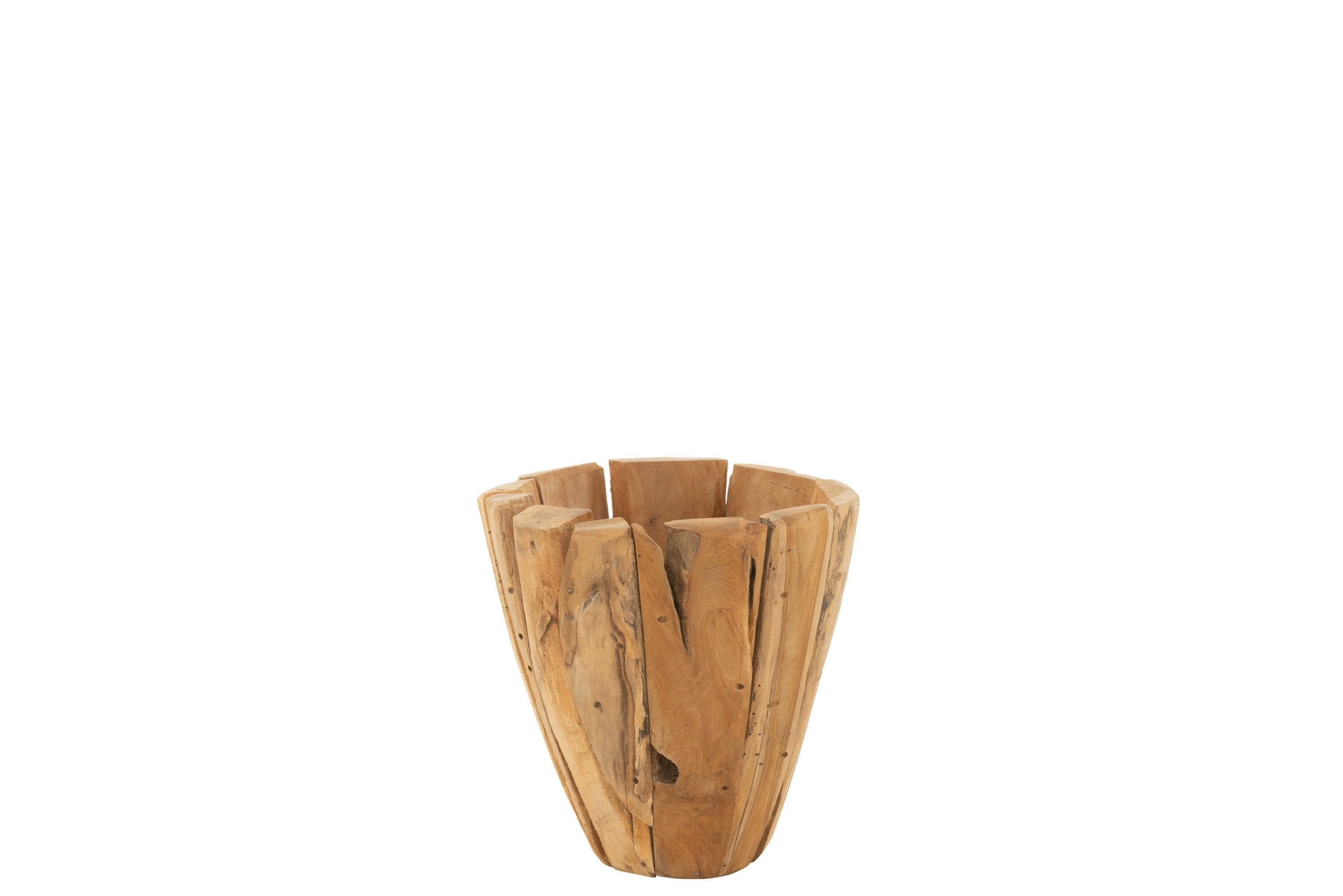 J-Line bloempot Jack - hout - naturel - medium - Ø 35 cm
