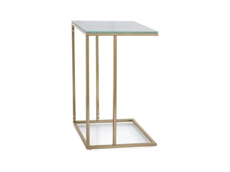 Stolik kawowy SYMPHONY G 40x30 biały marmur/złoty