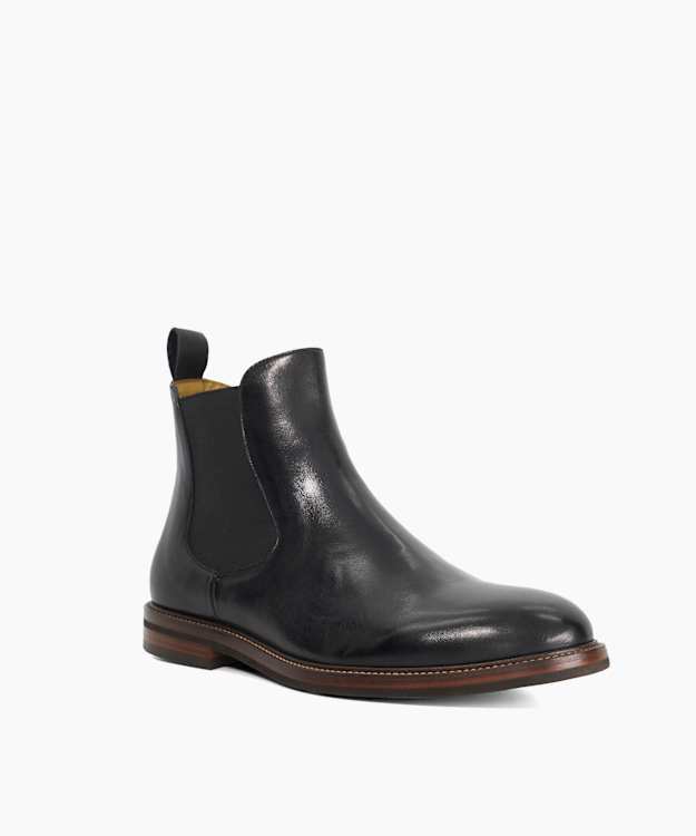 Maisen Black - Wide Fit Leather Formal Chelsea Boots