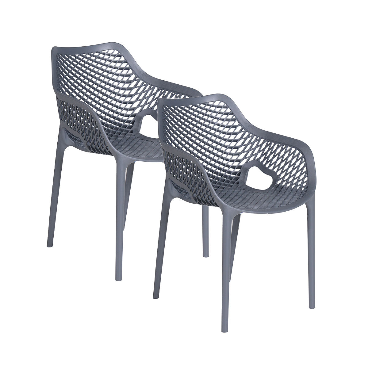 Garden Impressions tuinstoel Air Xl donker grijs - 2 stuks