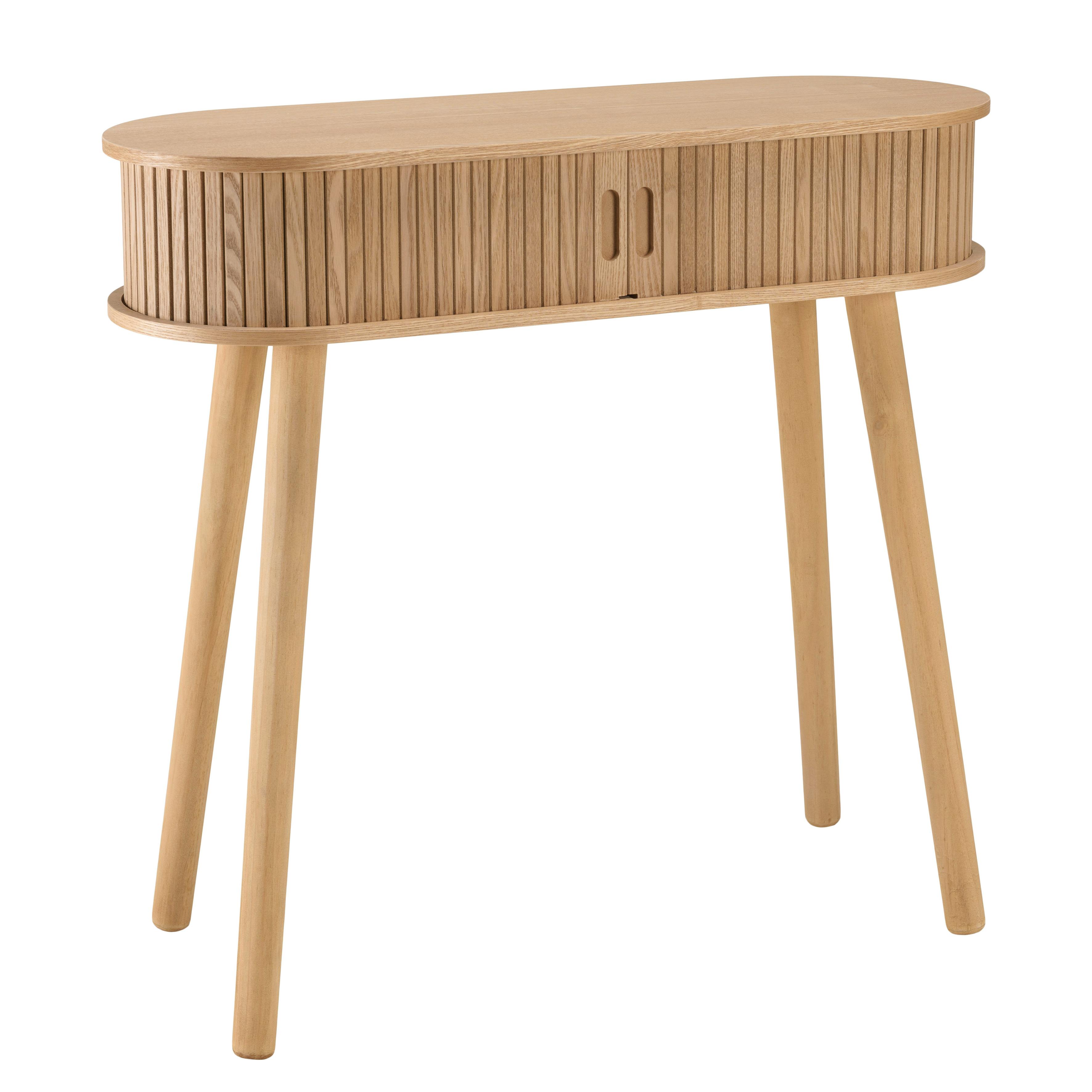 Console ovale en bois couleur naturelle CASTILLE