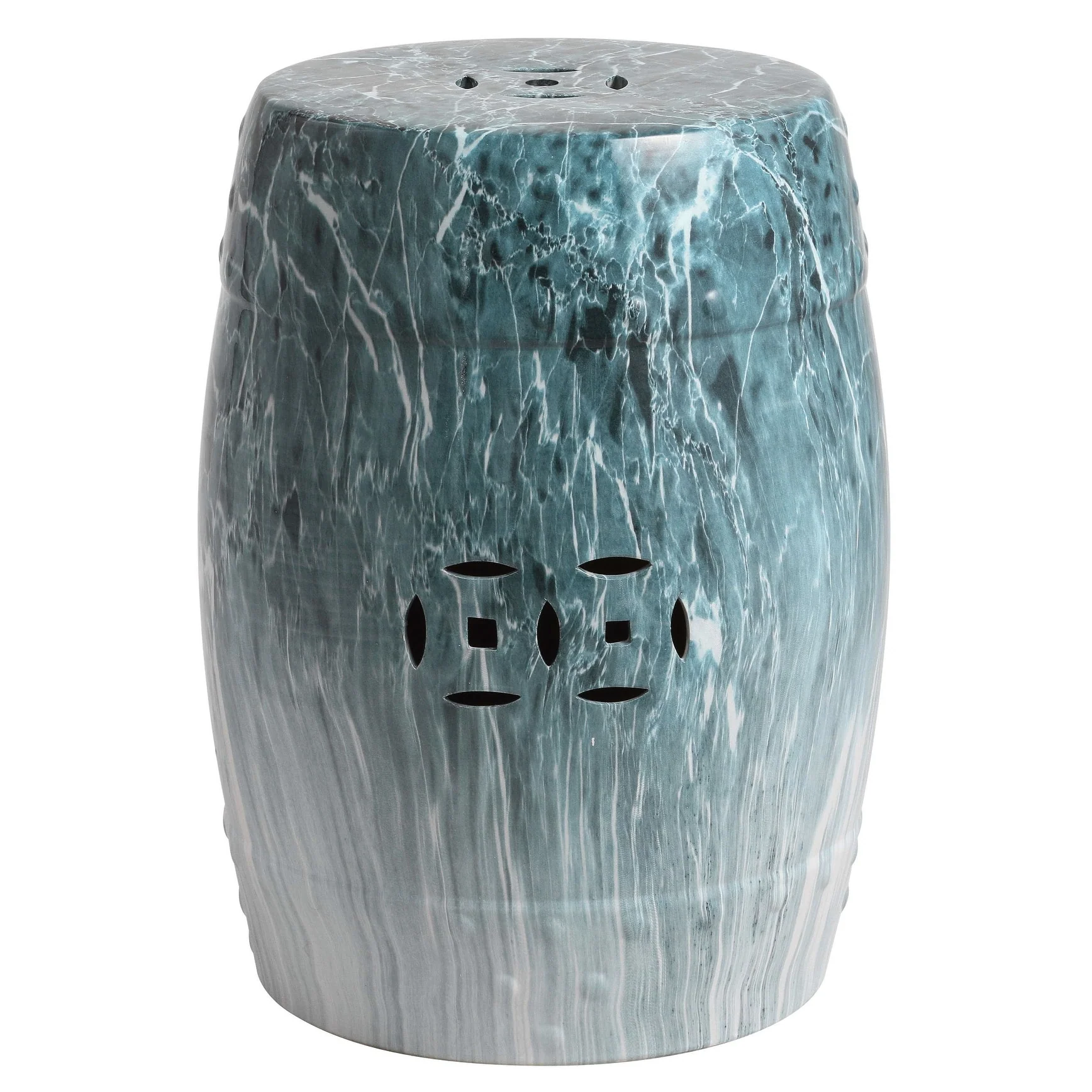 SAFAVIEH Orilla 18-inch Marbled Blue Decorative Garden Stool