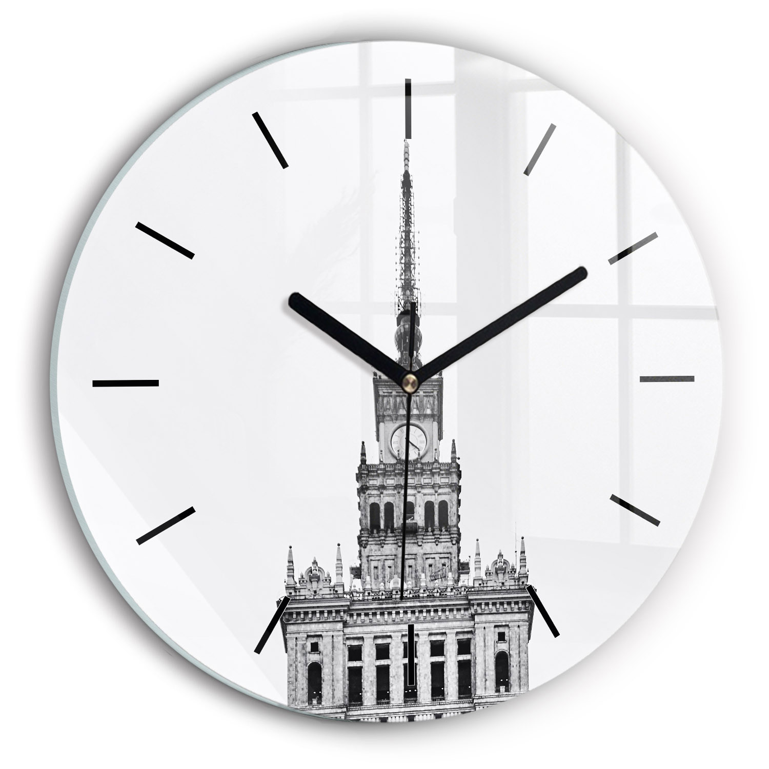 Zegar ze szkła ścienny Pałac Kultury i Nauki fi30
