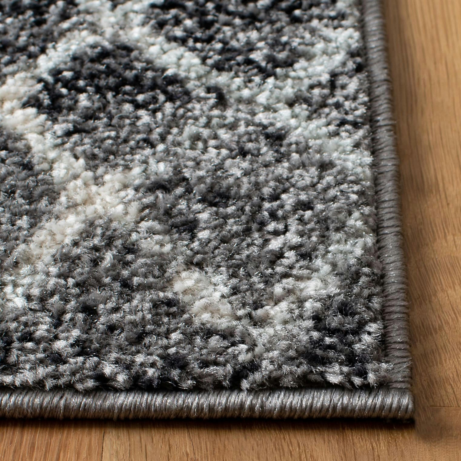 MADISON - Tapis de salon interieur en gris charbon & ivoire, 201 x 279 cm