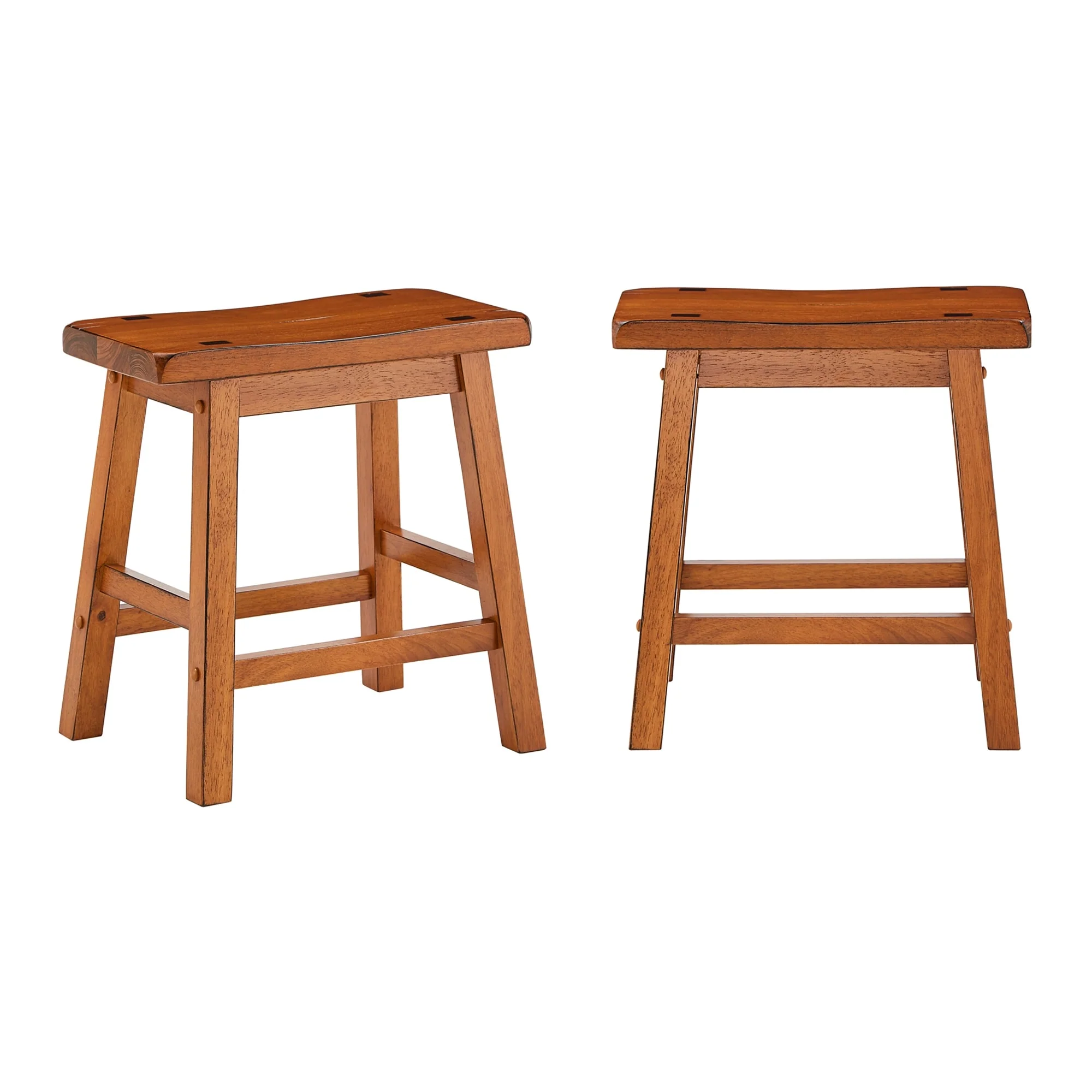 Cadiz Saddle Seat 18 Backless Stools (Set of 2) - Stool
