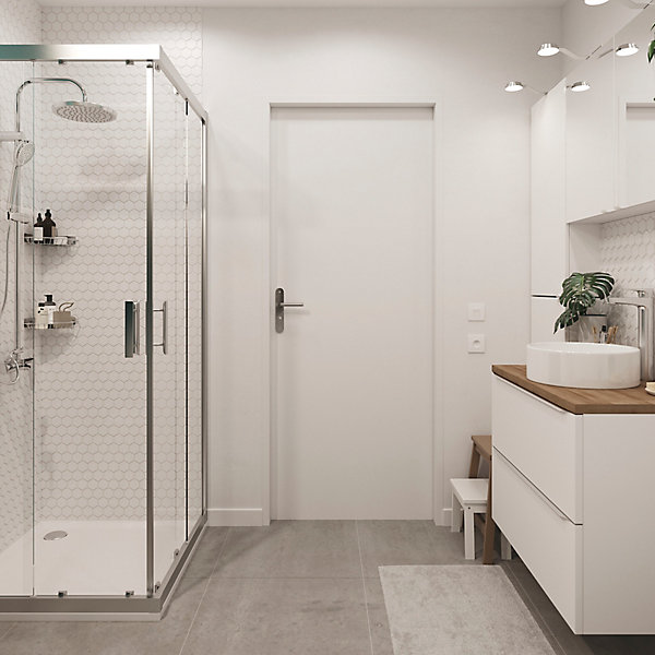 Bloc-porte Alpille blanc H.204 x l.73 cm, réversible
