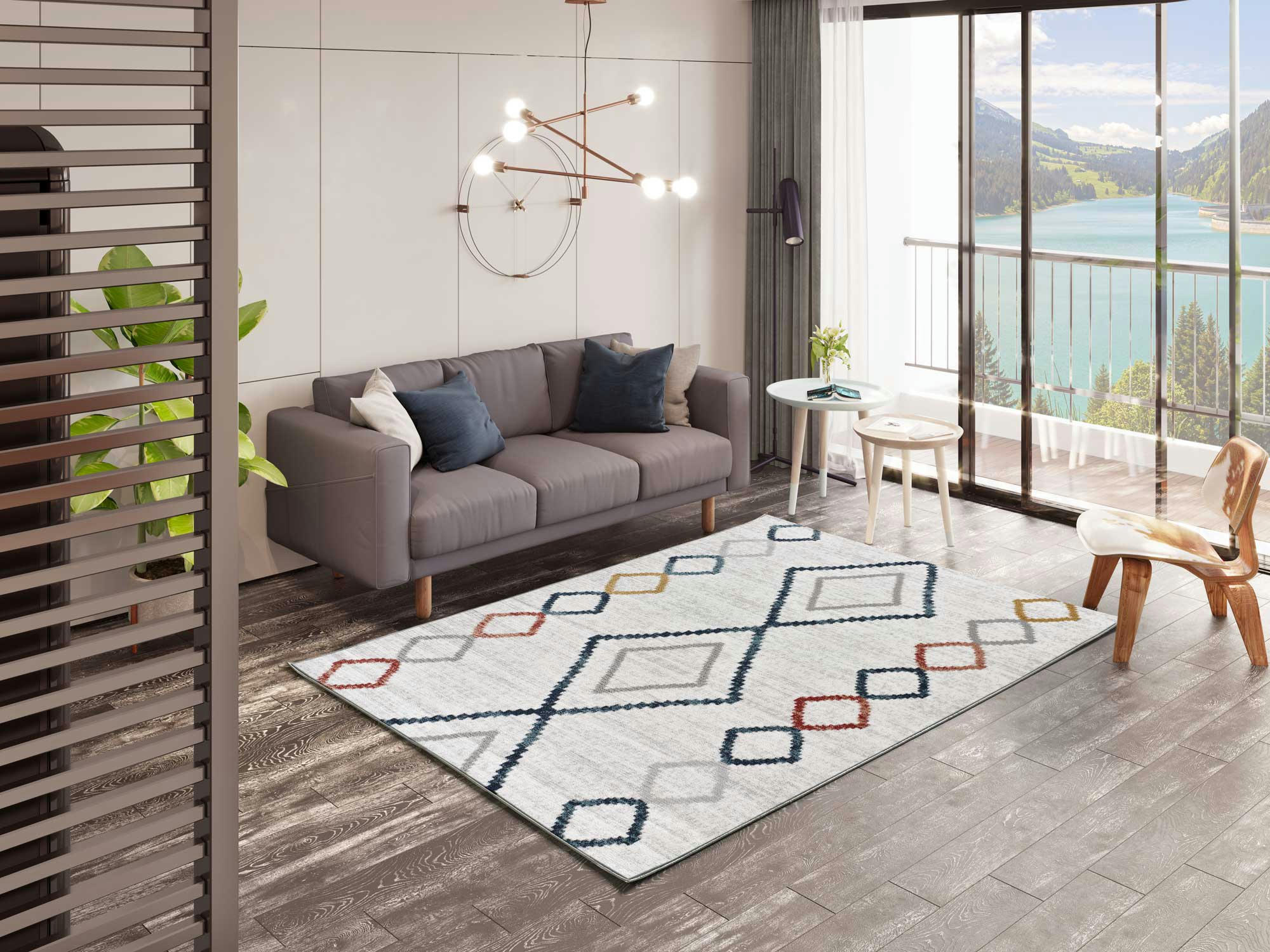 AUSTIN - Tapis ethnique multicolore, 80X150 cm