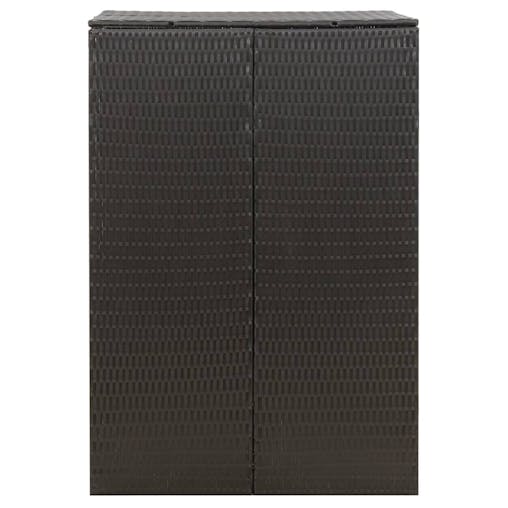 NNEVL Single Wheelie Bin Shed Black 70x80x117 cm Poly Rattan