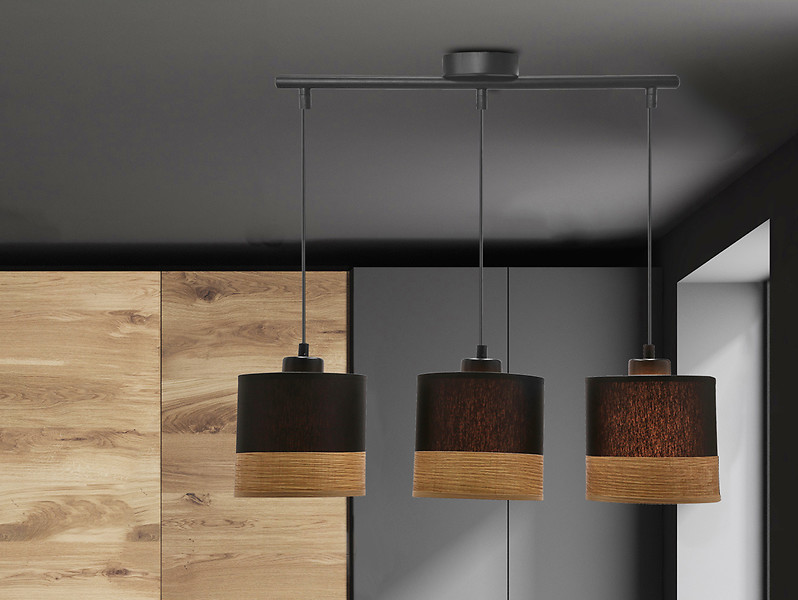 Lampa wisząca Porto 3-punktowa czarna