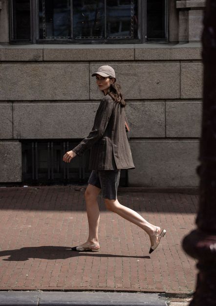 Gouden leren slingbacks