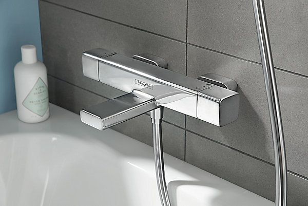 Mitigeur de baignoire thermostatique chromé Hansgrohe Ecostat E