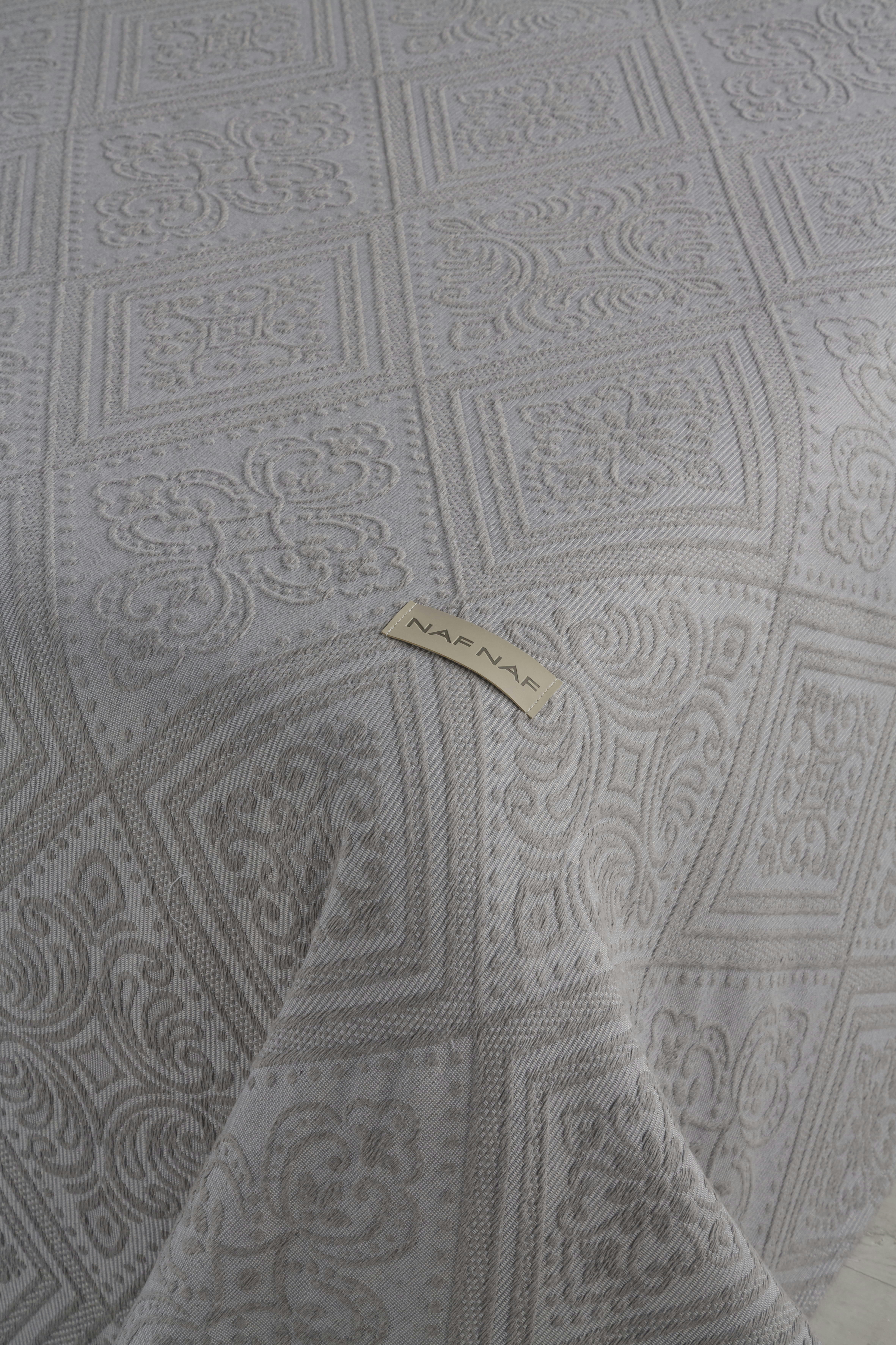 BRIANCE CL - Couvre lit en coton gris 250x270