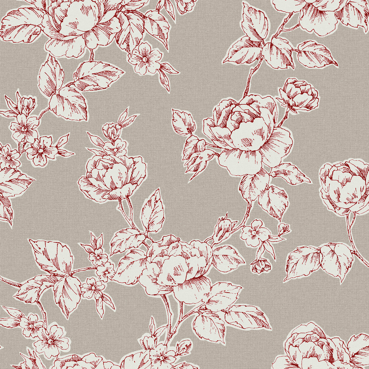 Laura Ashley Vliesbehang - Pollington Roses Donkergrijs