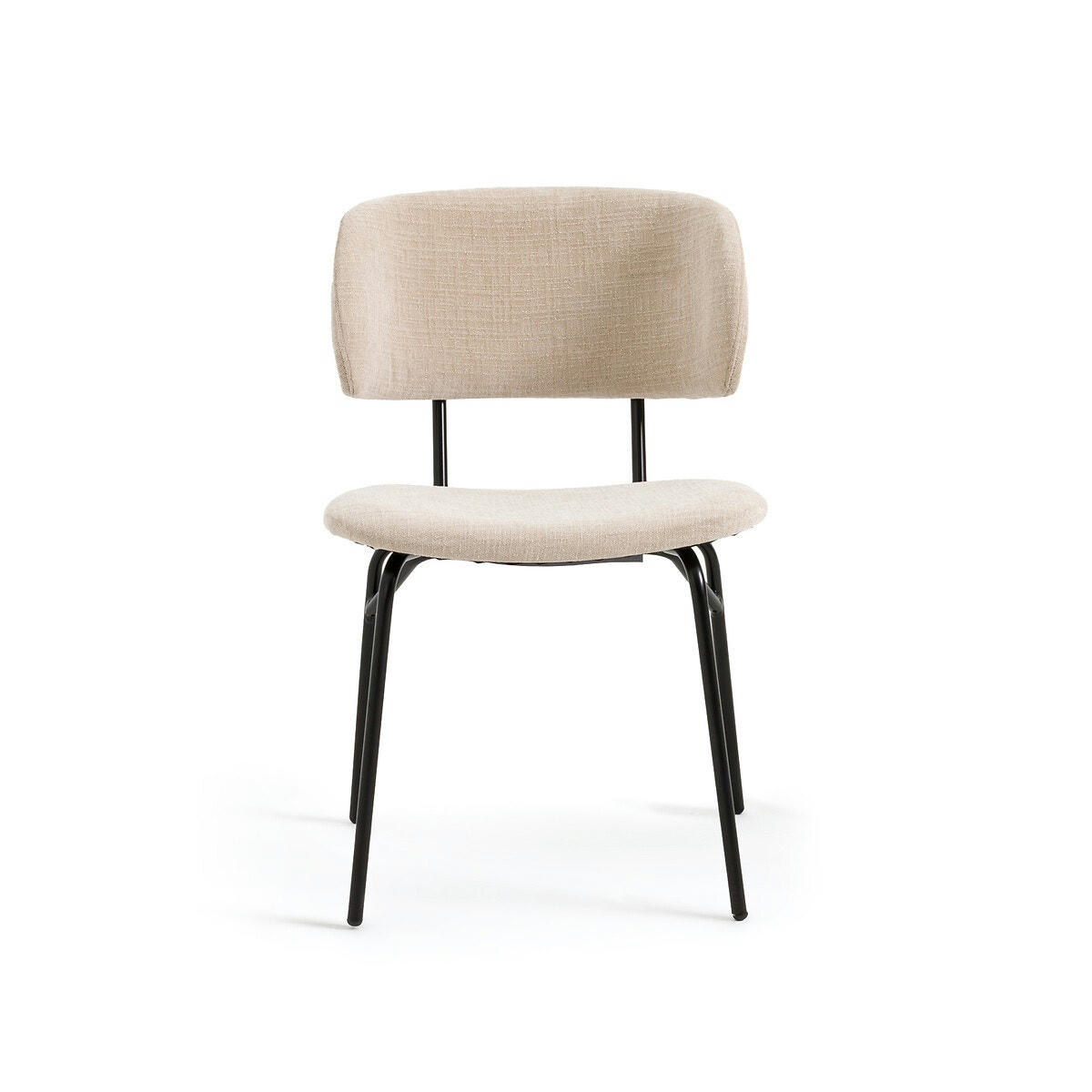 Chaise tissu texturé et acier, Julia