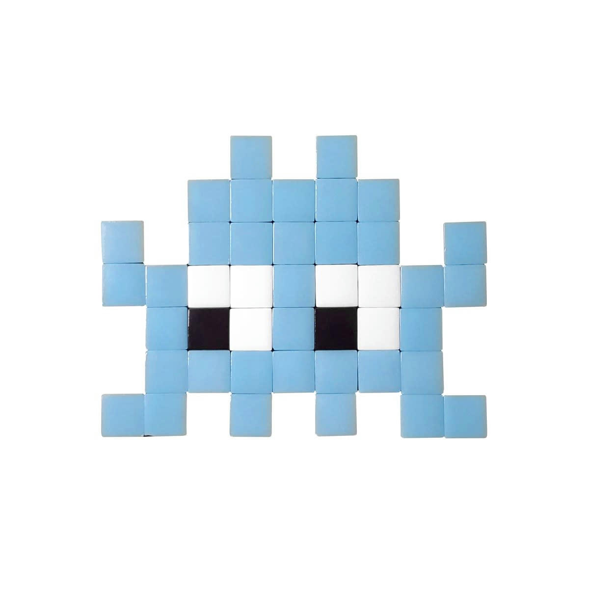 OUTDOOR - Mosaïque invaders en verre bleu