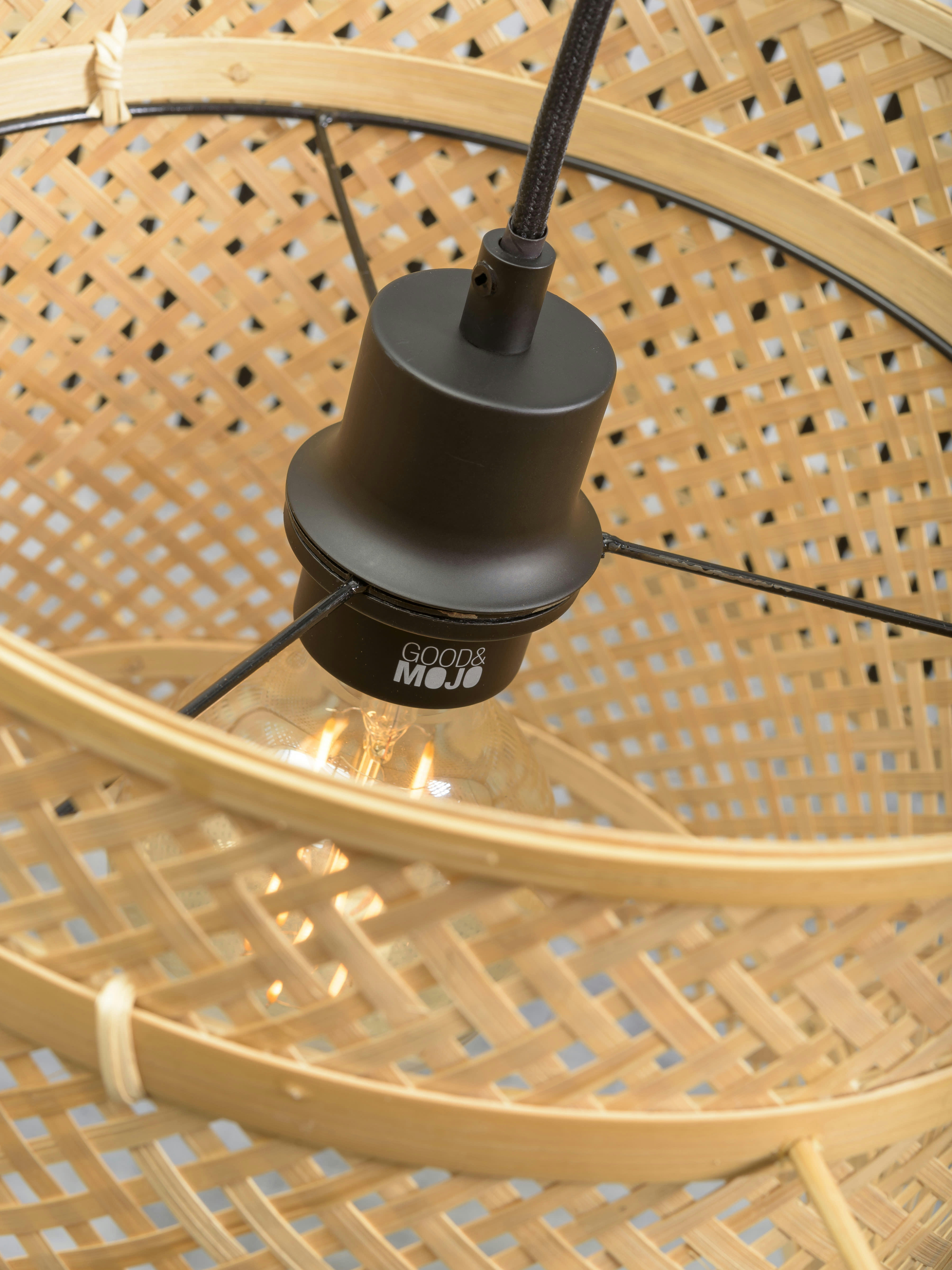 BHUTAN - Lampadaire bambou noir H176cm