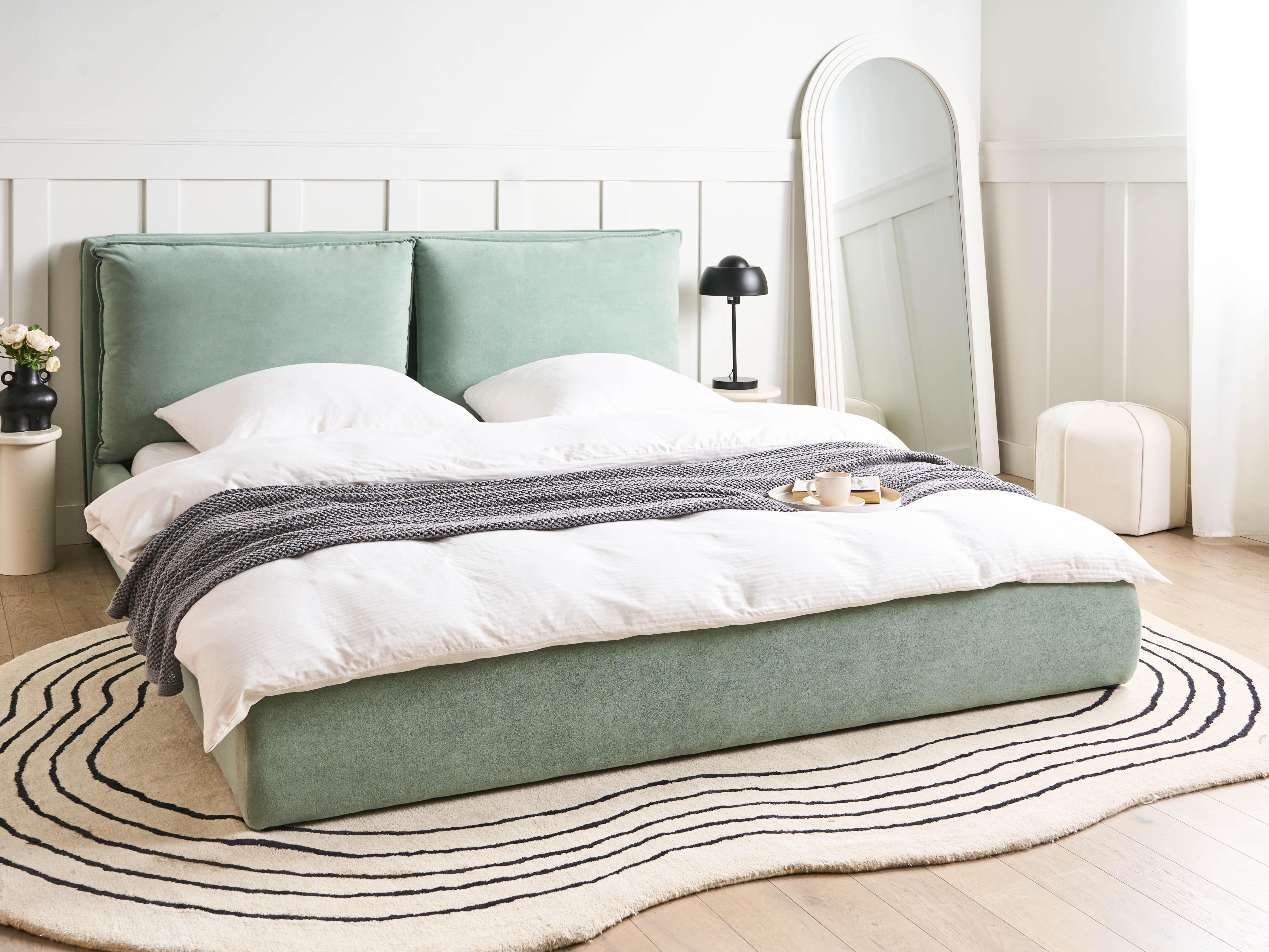 Waterbed Velvet BAJONNA 180 x 200 cm (EU Super King) Mint Green