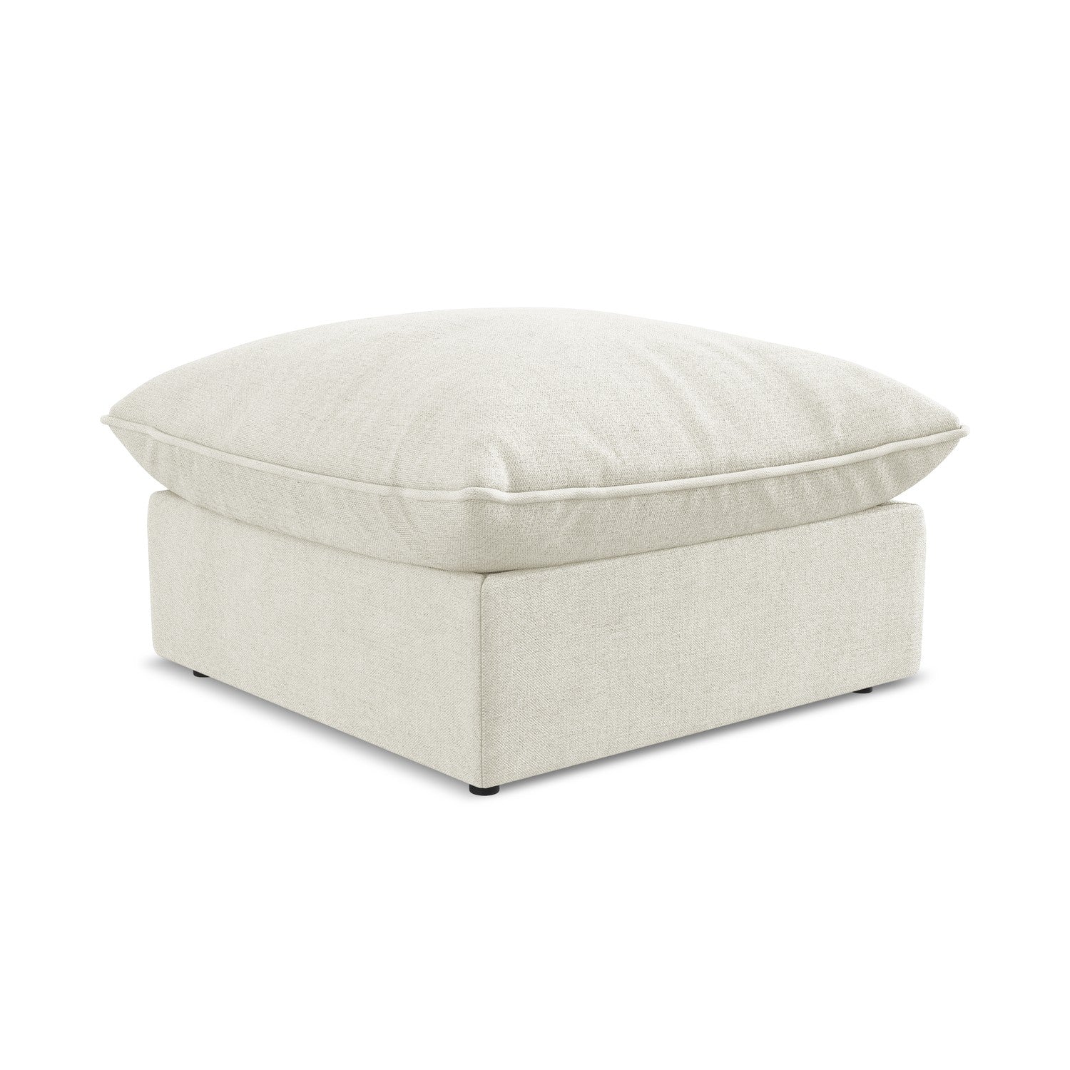 LaMiaSofa Poef Ravenna - textuurstof - beige - 75x75x45