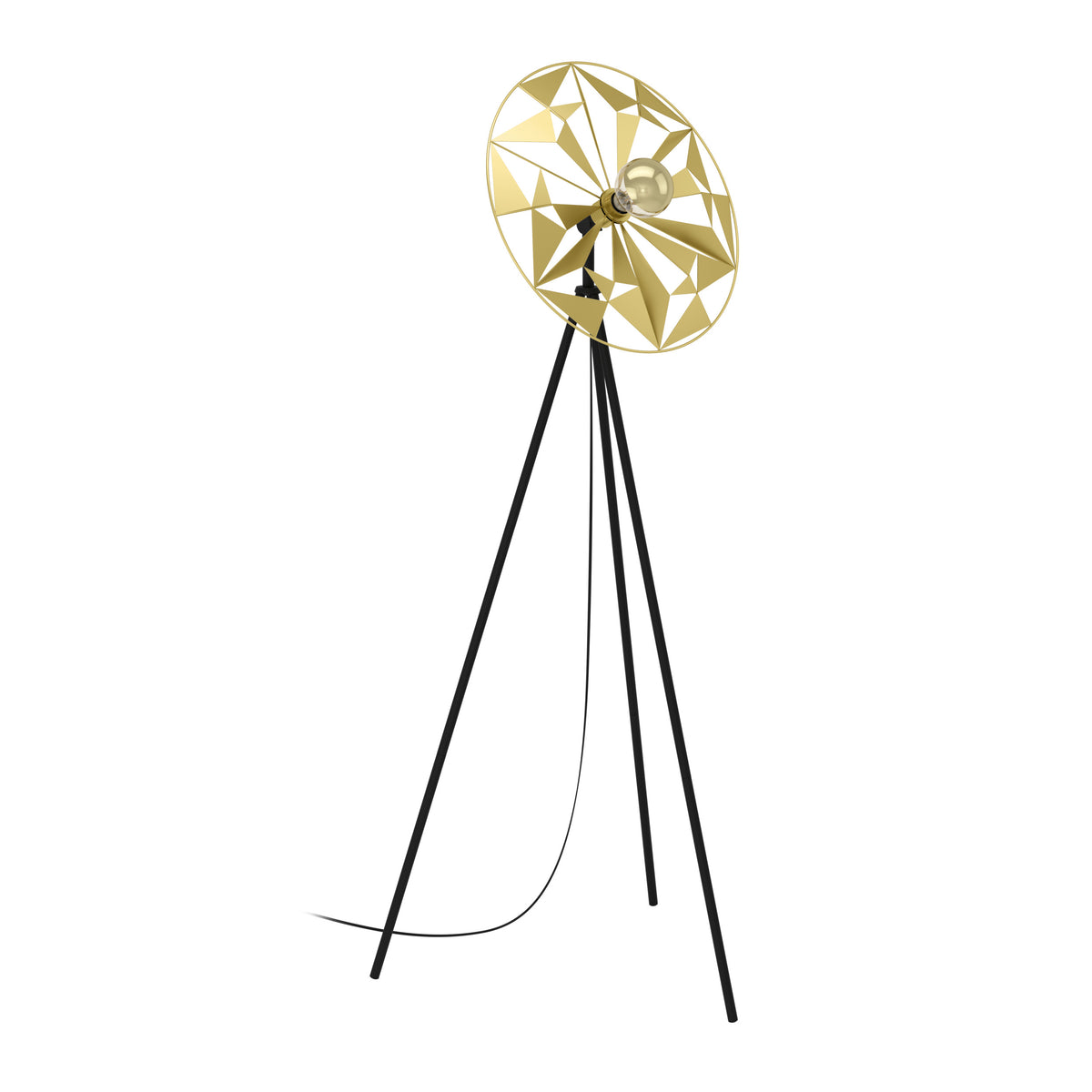 EGLO vloerlamp Castanuelo - e27 - 152 cm - zwart/goud