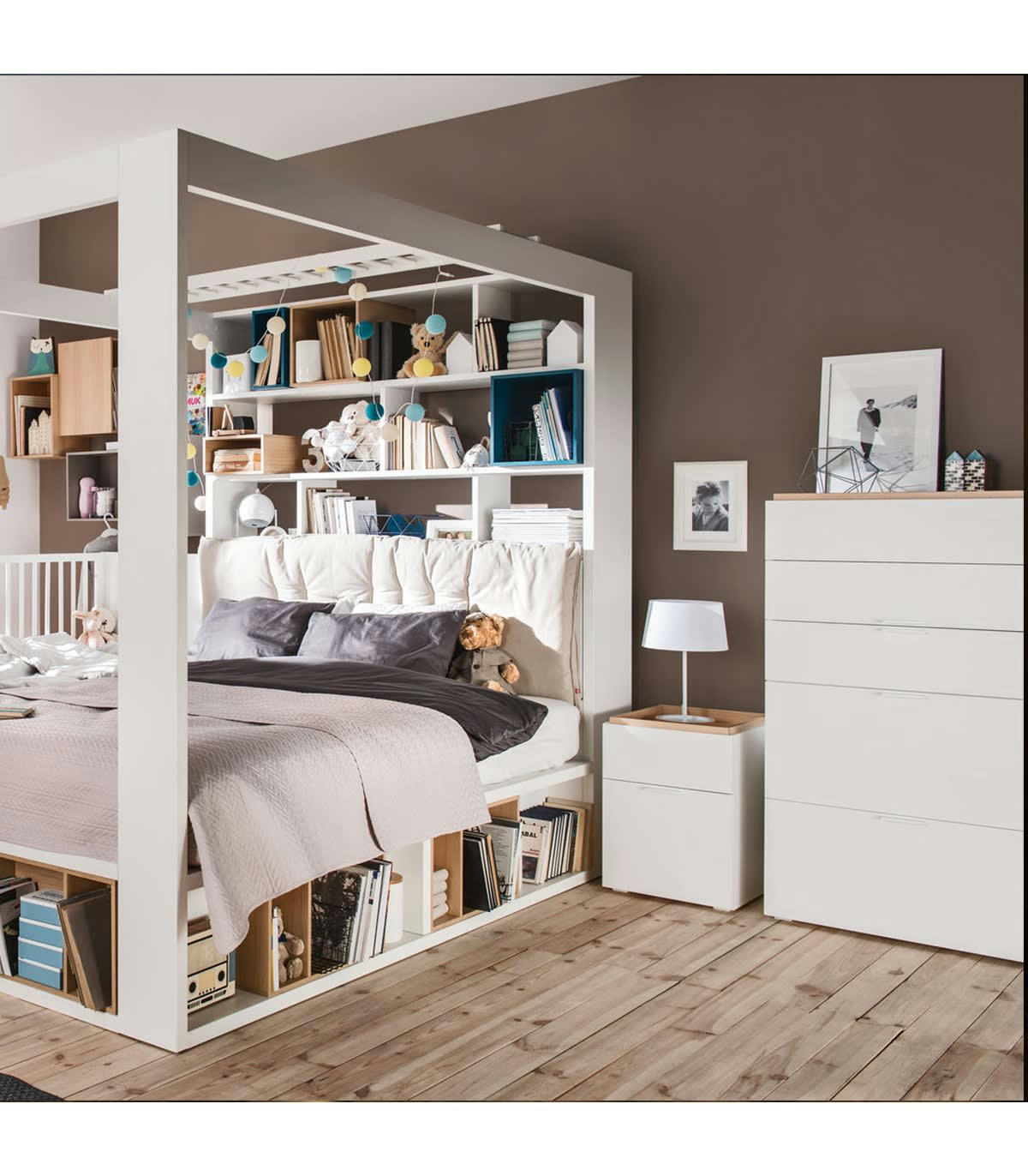 4YOU - Commode 5 tiroirs H126,5 cm - Blanc