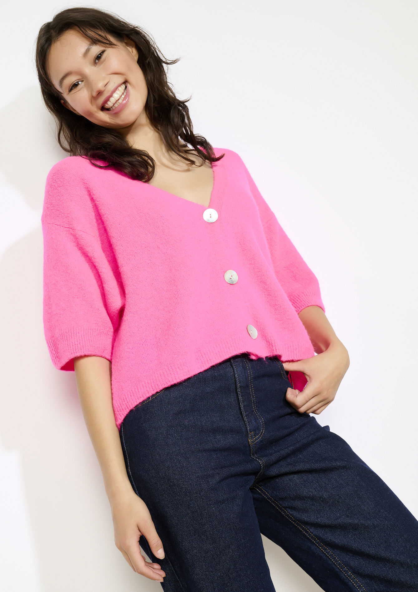 Kort vest met opvallende knopen