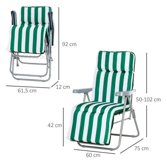 Gartenliegen-Set, 2 Sitzplätze, Stahl/Polyester